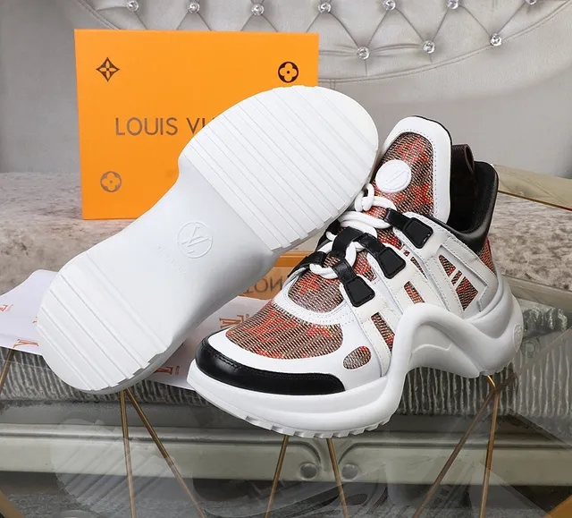 Louis Vuitton LV Trainer White Black Sculpted Sole Monogram Mesh Upper Chunky Sneakers 2