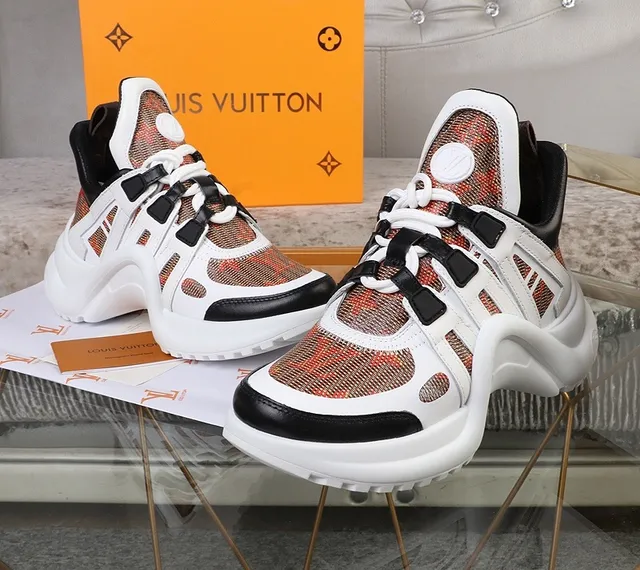 Louis Vuitton LV Trainer White Black Sculpted Sole Monogram Mesh Upper Chunky Sneakers 3