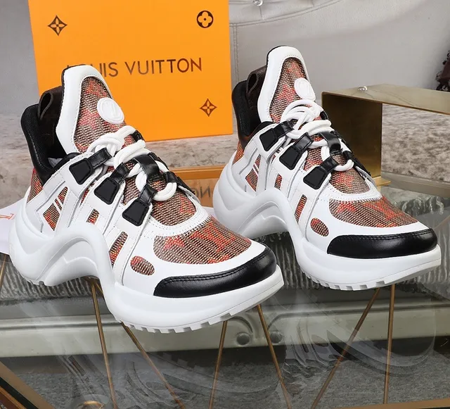 Louis Vuitton LV Trainer White Black Sculpted Sole Monogram Mesh Upper Chunky Sneakers 4