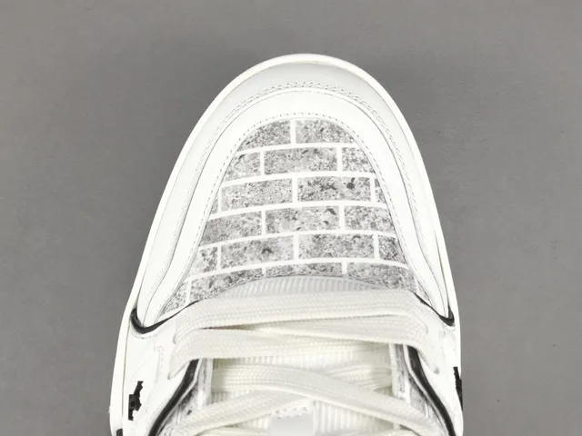 Louis Vuitton LV Trainer White Black Structured Layered Midsole Brick-Pattern Mesh Overlay Lifestyle Sneakers 10