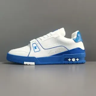 Louis Vuitton LV Trainer White Blue Low-Top Leather Upper Lifestyle Sneakers