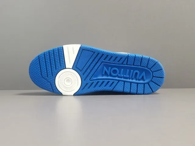 Louis Vuitton LV Trainer Sneakers Lifestyle Blanc et Bleu Low-Top Cuir 11