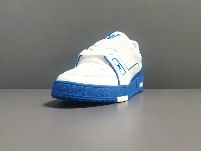 Louis Vuitton LV Trainer Sneakers Lifestyle Blanc et Bleu Low-Top Cuir 15