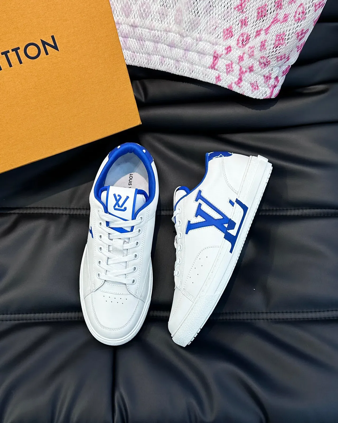 Louis Vuitton LV Trainer White Blue Low-Top Leather Upper Lifestyle Sneakers 2