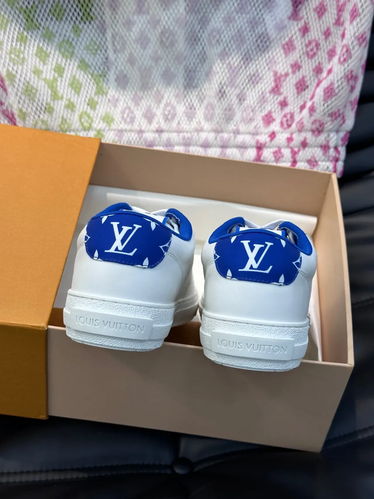 Louis Vuitton LV Trainer White Blue Low-Top Leather Upper Lifestyle Sneakers 4