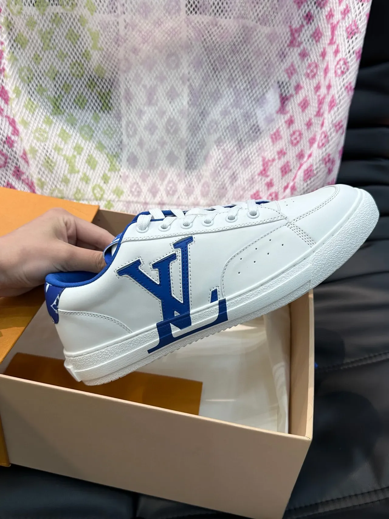 Louis Vuitton LV Trainer White Blue Low-Top Leather Upper Lifestyle Sneakers 5