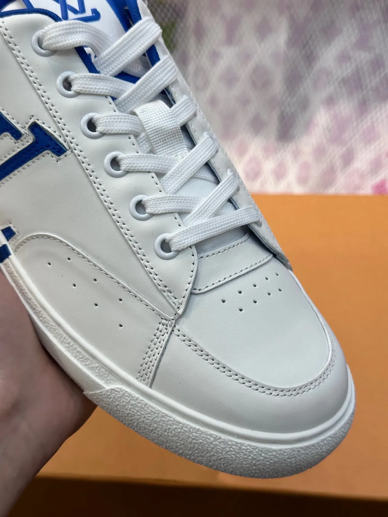 Louis Vuitton LV Trainer White Blue Low-Top Leather Upper Lifestyle Sneakers 6
