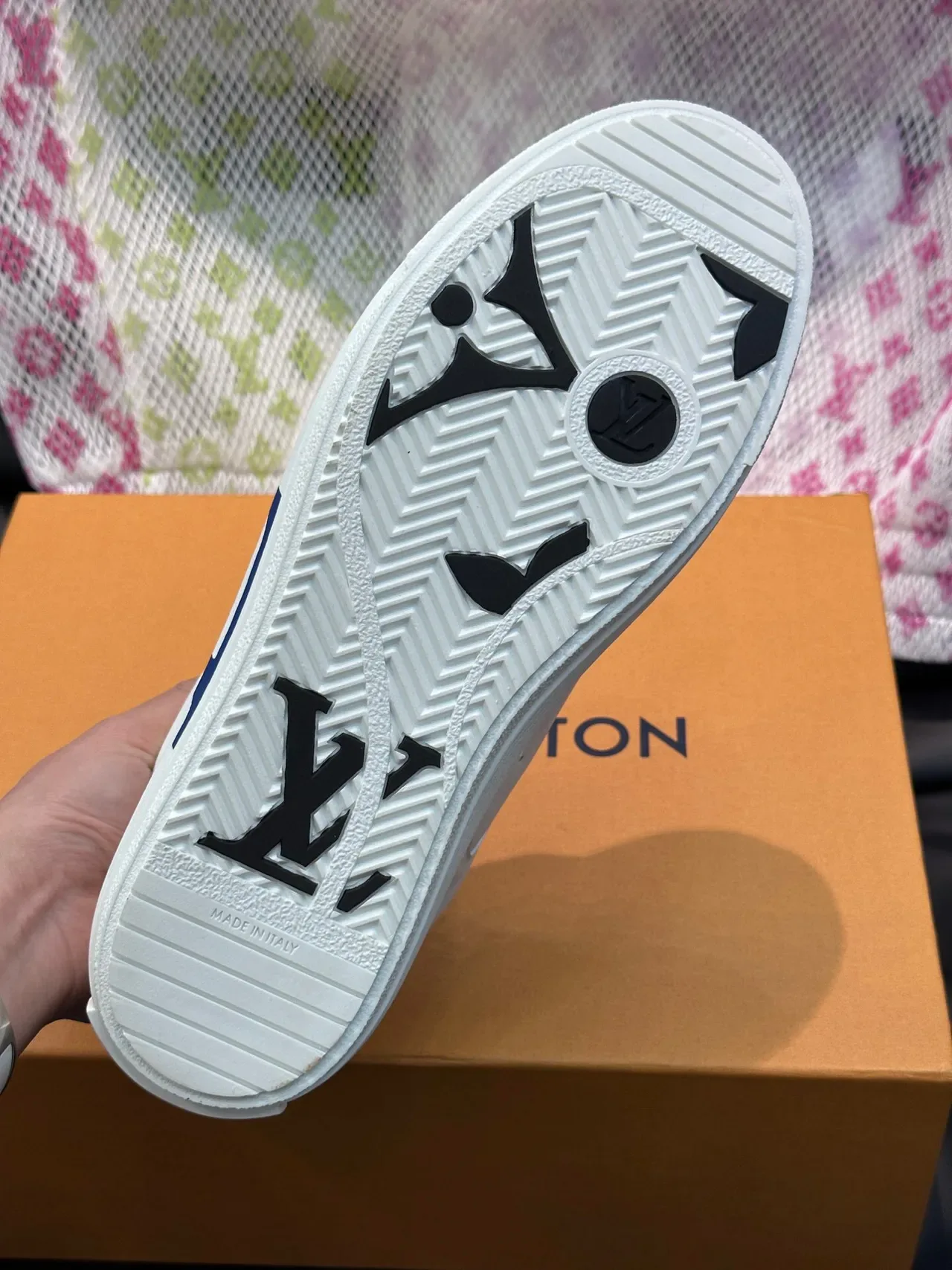 Louis Vuitton LV Trainer White Blue Low-Top Leather Upper Lifestyle Sneakers 8