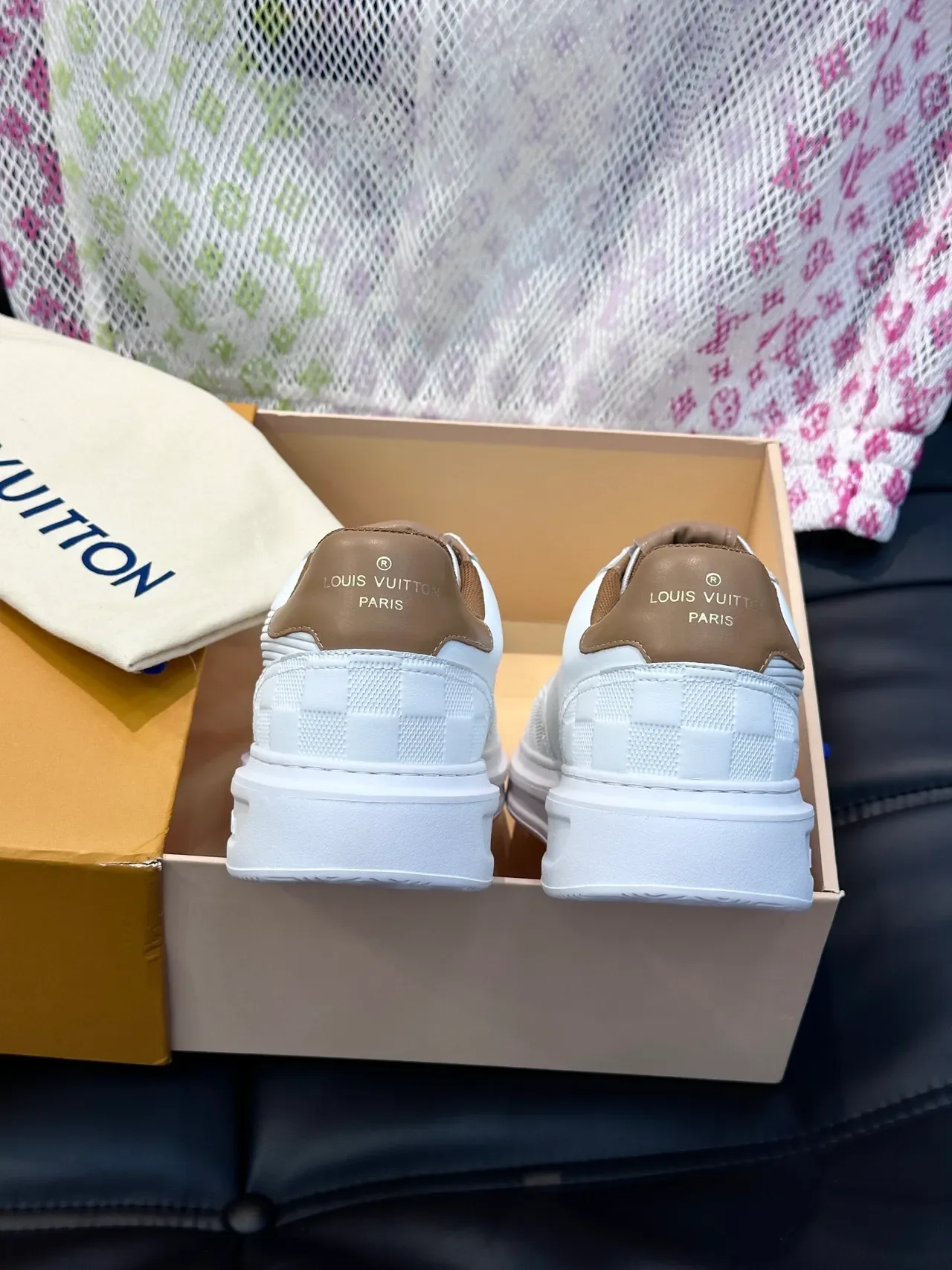 Louis Vuitton LV Trainer White Brown Low-Top Platform Sole Lifestyle Sneakers 3