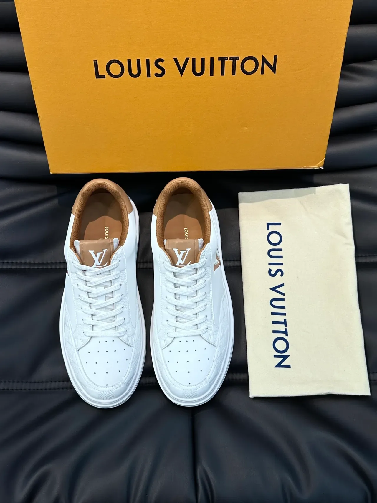 Louis Vuitton LV Trainer White Brown Low-Top Platform Sole Lifestyle Sneakers 4