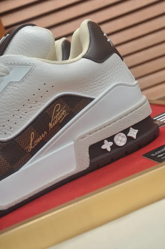 Louis Vuitton LV Trainer White Brown Monogram Canvas Leather Lifestyle Sneakers 2