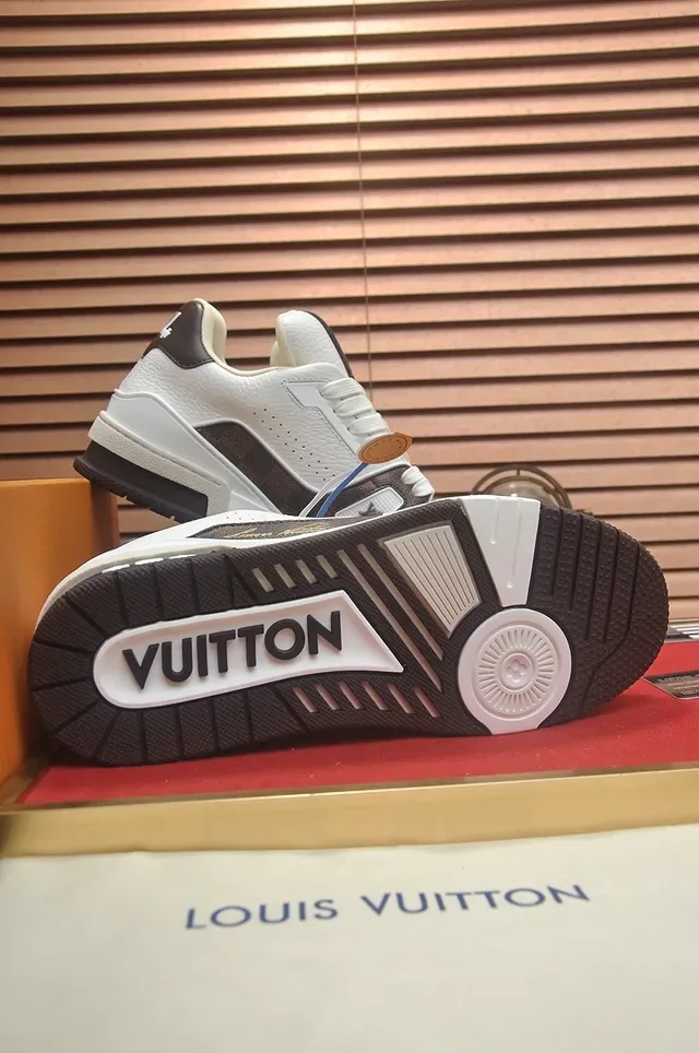 Louis Vuitton LV Trainer White Brown Monogram Canvas Leather Lifestyle Sneakers 3