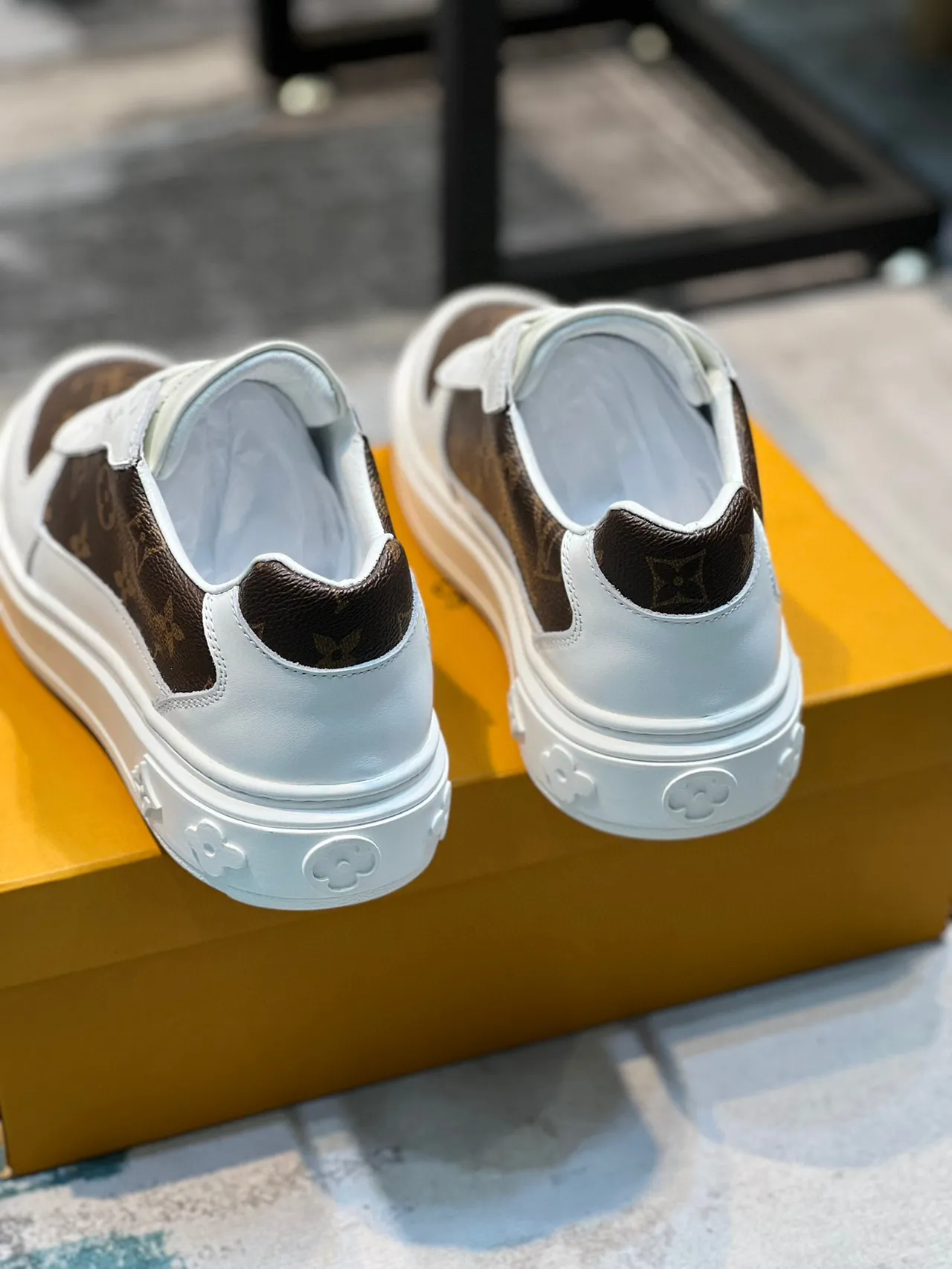 Louis Vuitton LV Trainer White Brown Monogram Canvas Leather Overlay Lifestyle Sneakers 2