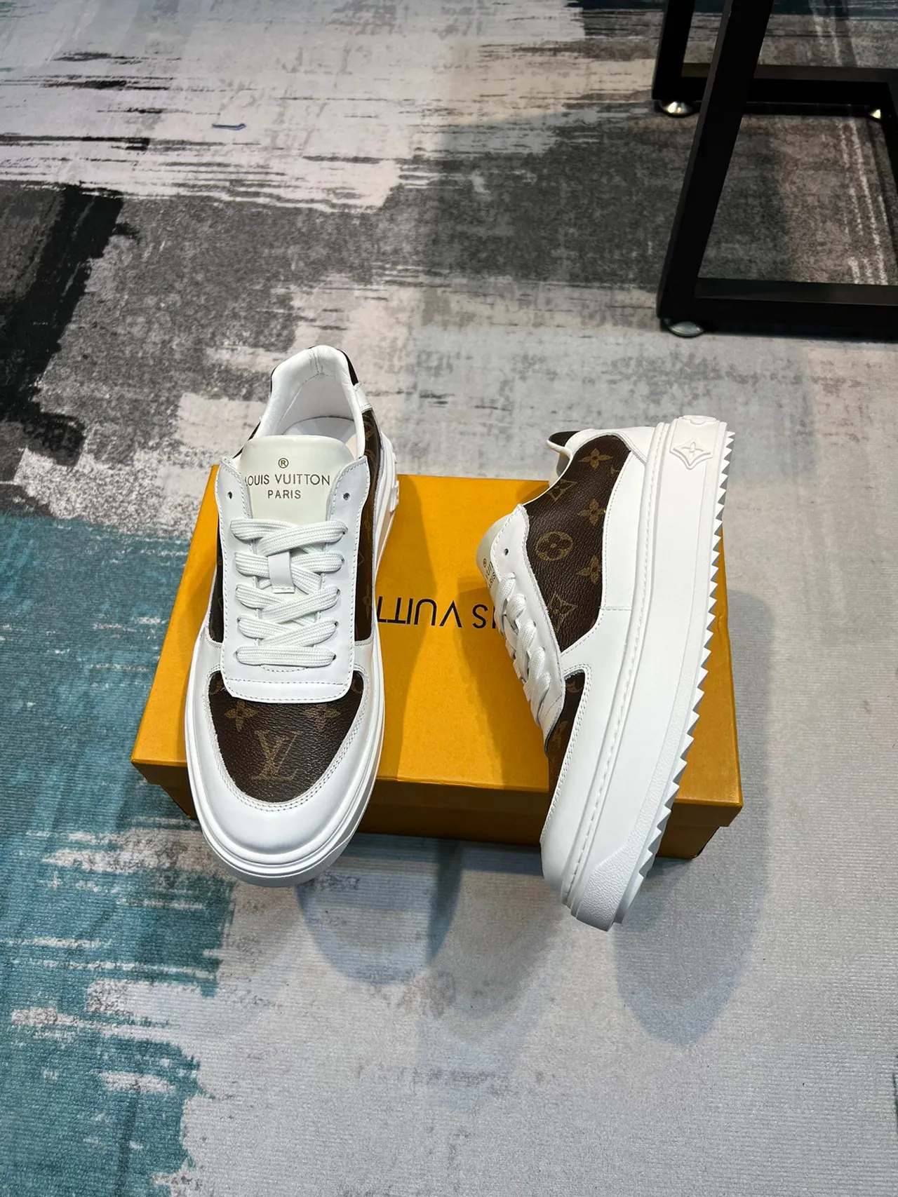 Louis Vuitton LV Trainer White Brown Monogram Canvas Leather Overlay Lifestyle Sneakers 4