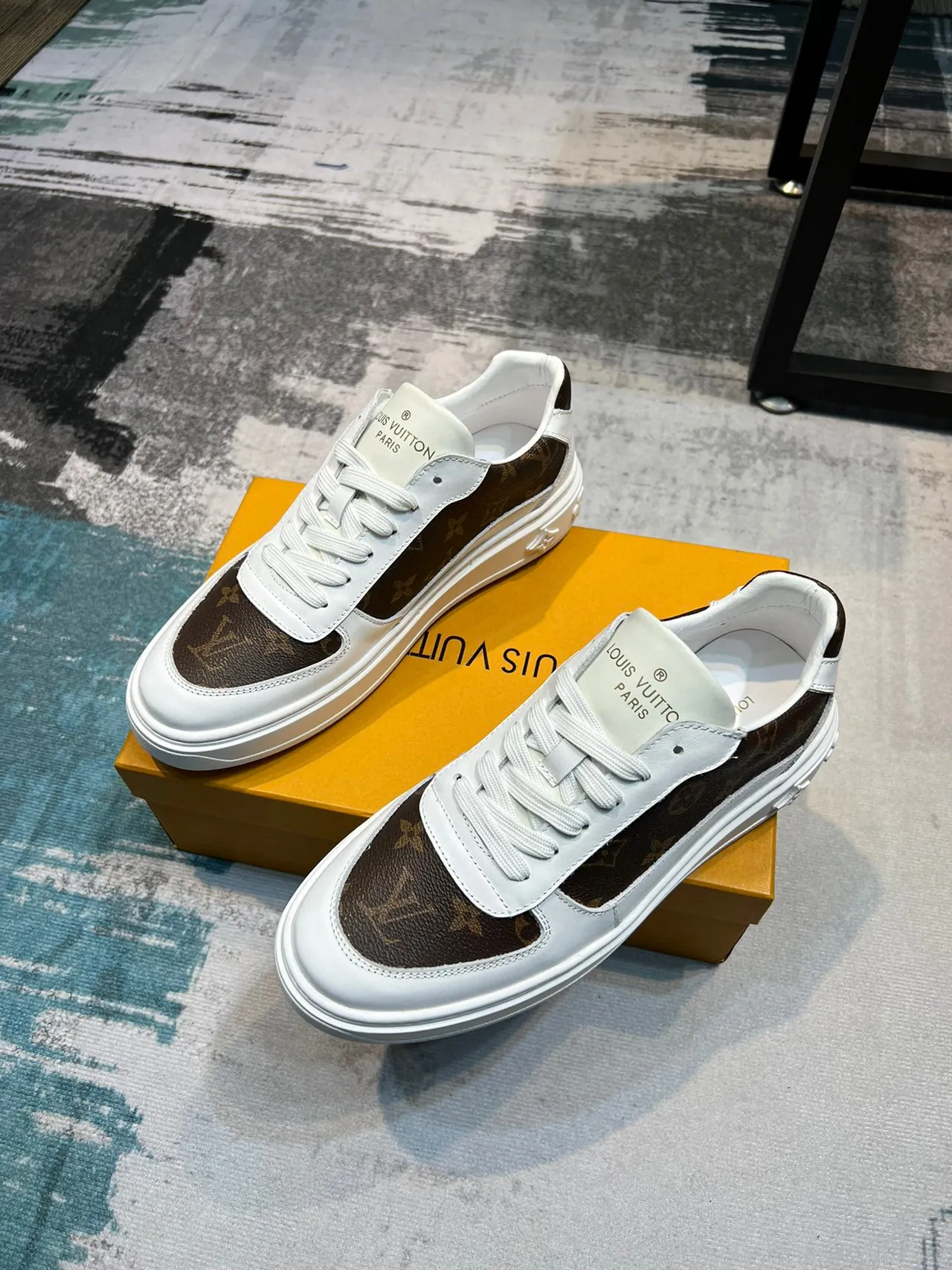 Louis Vuitton LV Trainer White Brown Monogram Canvas Leather Overlay Lifestyle Sneakers 5