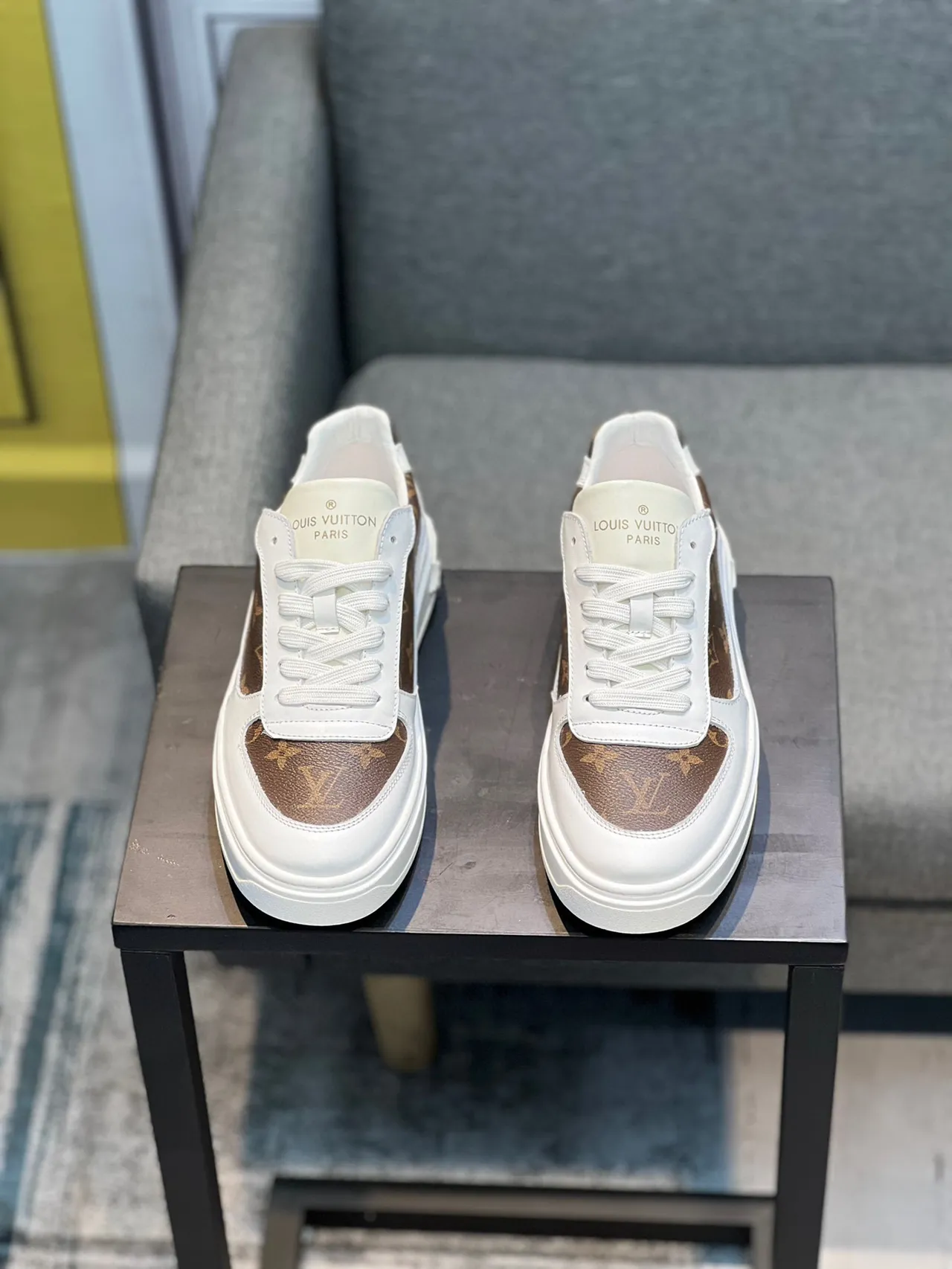 Louis Vuitton LV Trainer White Brown Monogram Canvas Leather Overlay Lifestyle Sneakers 6