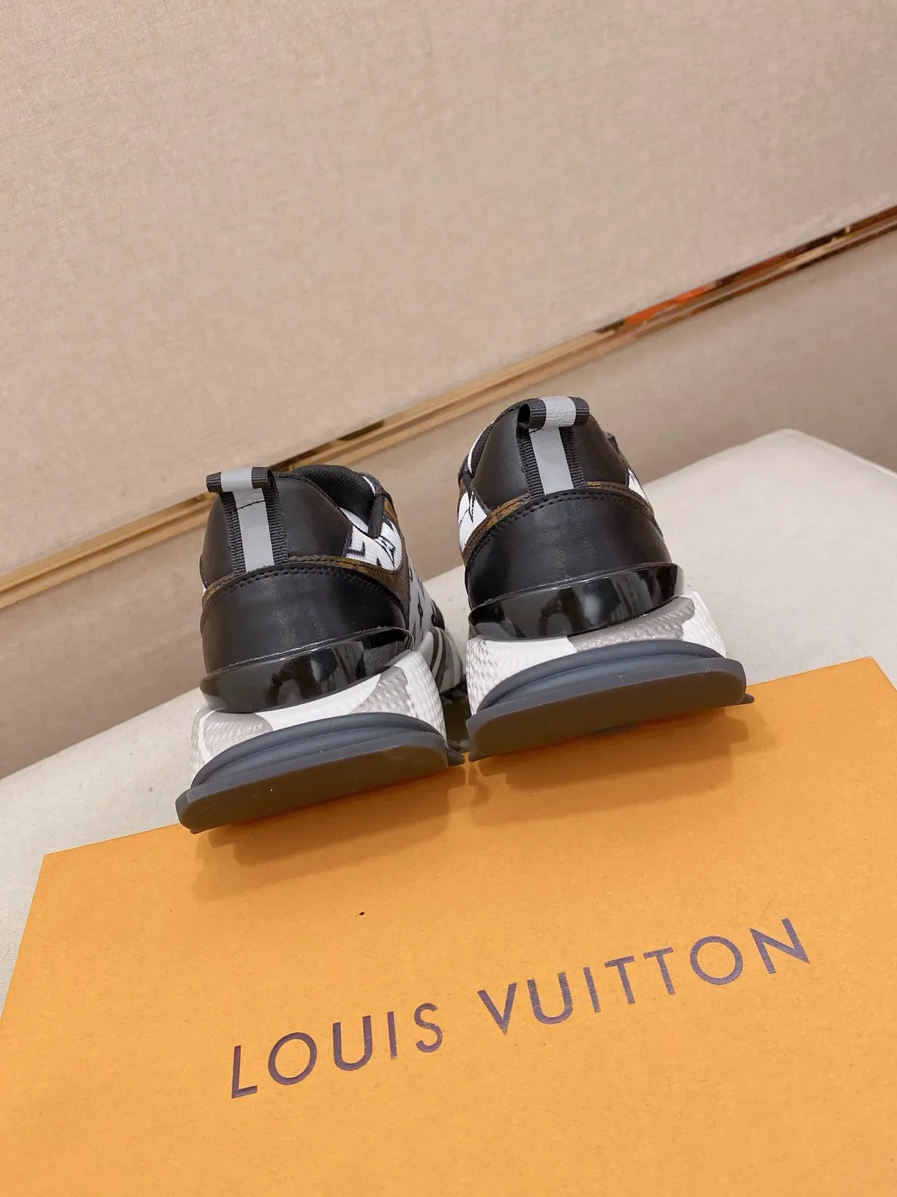 Louis Vuitton LV Trainer White Brown Monogram-Print Canvas Black Leather Accents Lifestyle Sneakers 3