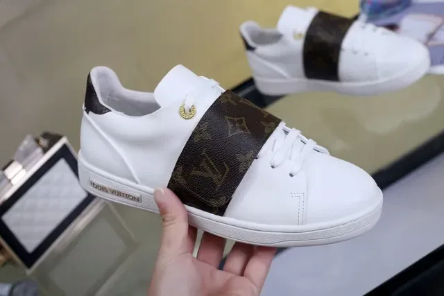 Louis Vuitton LV Trainer White Brown Monogram Strap Leather Lifestyle Sneakers 3