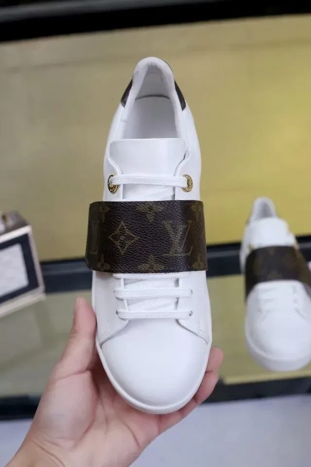 Louis Vuitton LV Trainer White Brown Monogram Strap Leather Lifestyle Sneakers 4