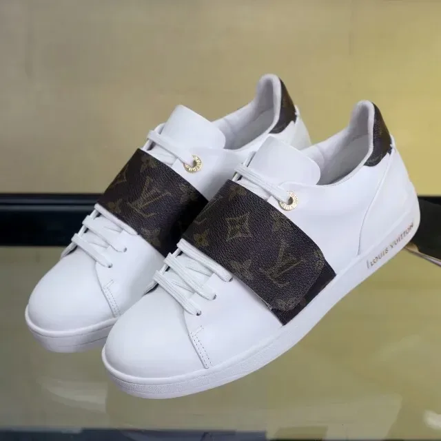 Louis Vuitton LV Trainer White Brown Monogram Strap Leather Lifestyle Sneakers 5
