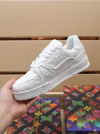 Louis Vuitton LV Trainer White Embossed Monogram Leather Chunky Layered Sole Lifestyle Sneakers 2
