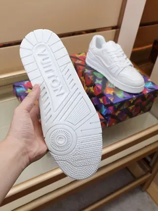 Louis Vuitton LV Trainer White Embossed Monogram Leather Chunky Layered Sole Lifestyle Sneakers 3