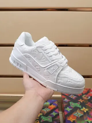 Louis Vuitton LV Trainer White Embossed Monogram Leather Chunky Layered Sole Lifestyle Sneakers 6
