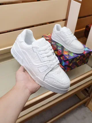 Louis Vuitton LV Trainer White Embossed Monogram Leather Chunky Layered Sole Lifestyle Sneakers 9