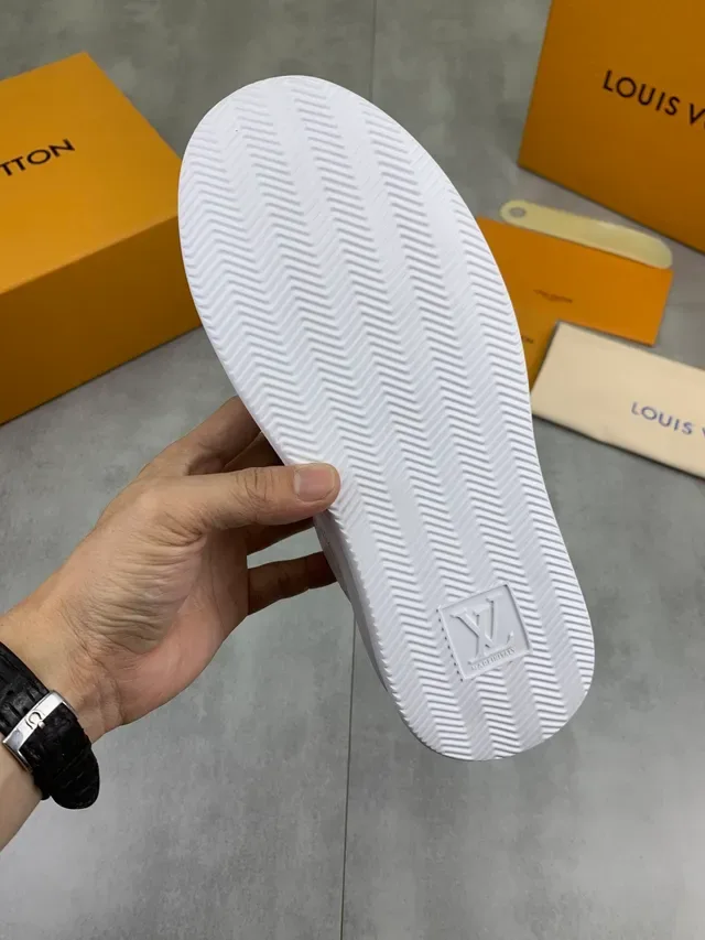 Louis Vuitton LV Trainer White Gray Monogram-Print Leather Low-Top Lifestyle Sneakers 3