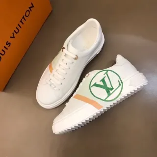 Louis Vuitton LV Trainer Zapatillas lifestyle blancas y verdes de cuero superior monograma circular