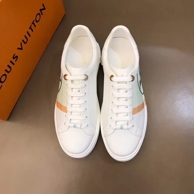 Louis Vuitton LV Trainer White Green Leather Upper Circular Monogram Lifestyle Sneakers 7