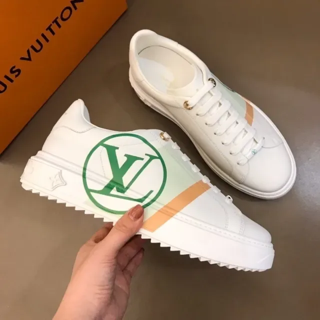 Louis Vuitton LV Trainer White Green Leather Upper Circular Monogram Lifestyle Sneakers 8