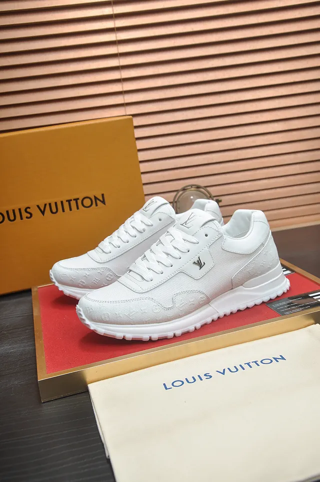 Louis Vuitton LV Trainer White Monogrammed Textile Upper Padded Collar Lifestyle Sneakers 4