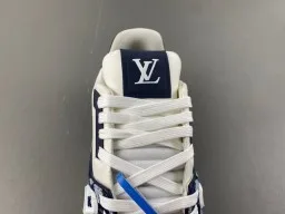 Louis Vuitton LV Trainer White Navy Low-Top Checkerboard Damier Azur Lifestyle Sneakers 6