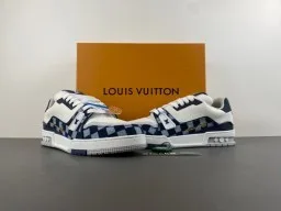 Louis Vuitton LV Trainer White Navy Low-Top Checkerboard Damier Azur Lifestyle Sneakers 13