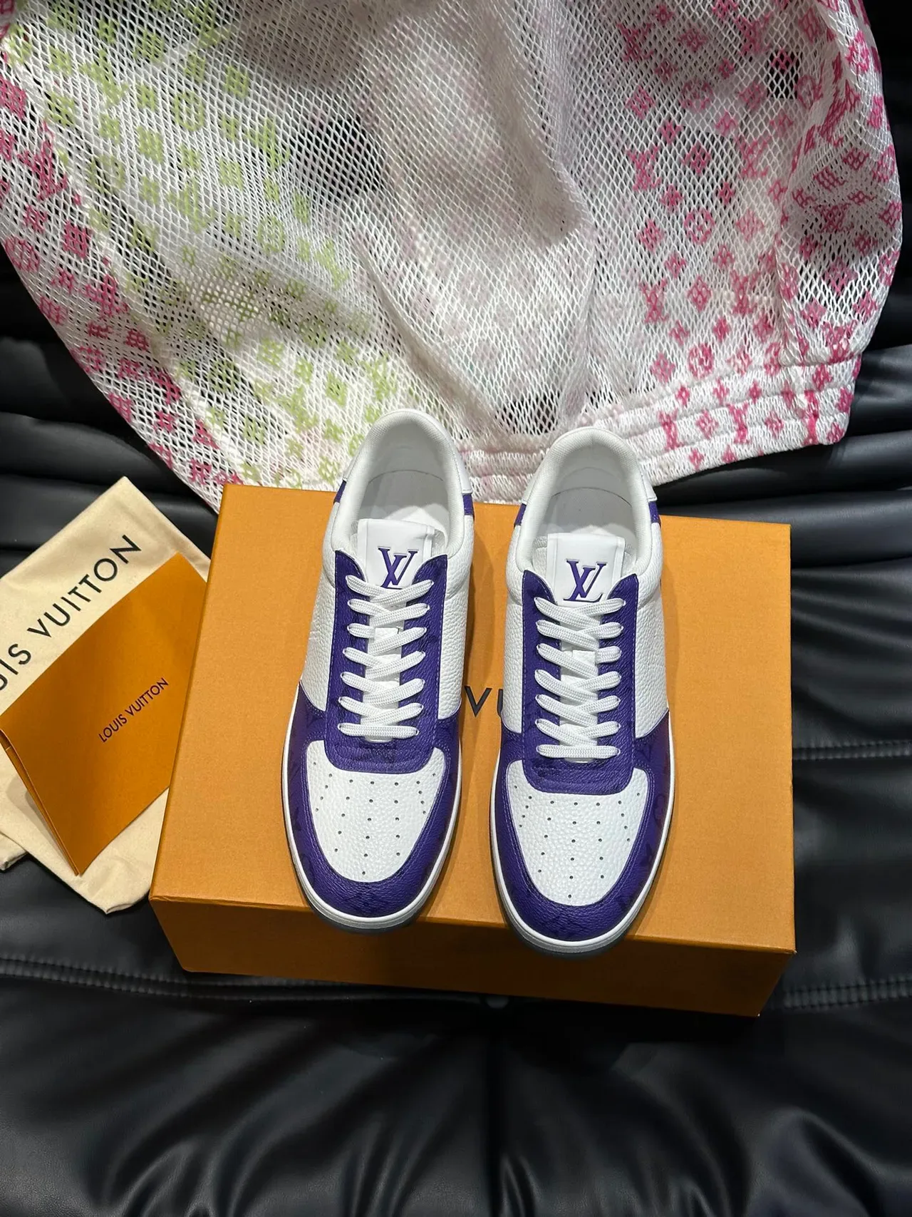 Louis Vuitton LV Trainer White Purple Low-Top Monogram-Printed Lifestyle Sneakers 2