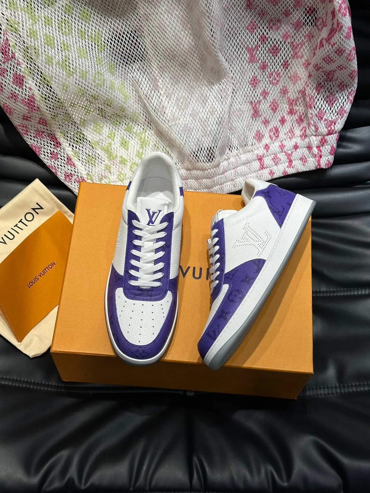 Louis Vuitton LV Trainer White Purple Low-Top Monogram-Printed Lifestyle Sneakers 3
