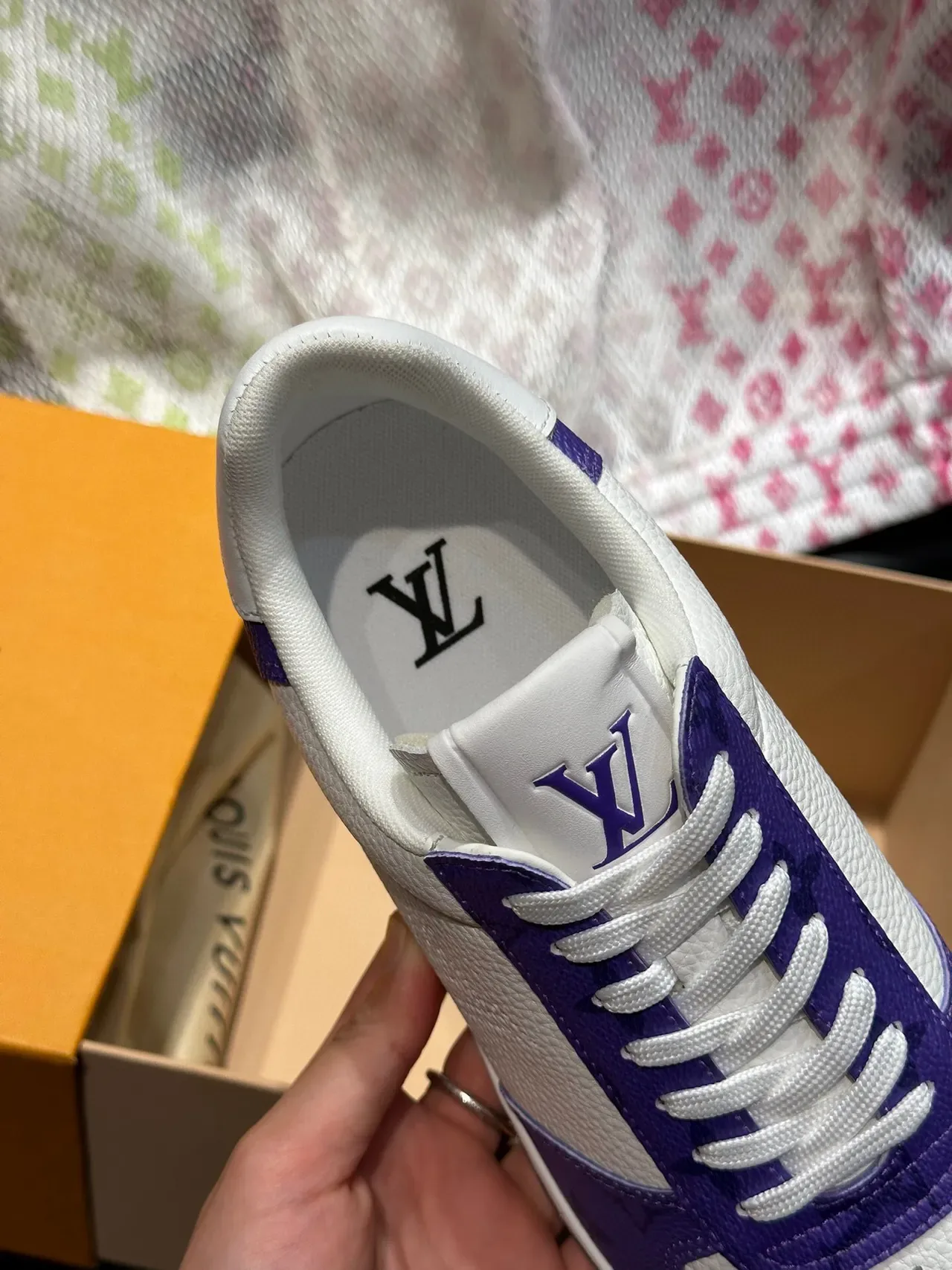 Louis Vuitton LV Trainer White Purple Low-Top Monogram-Printed Lifestyle Sneakers 6