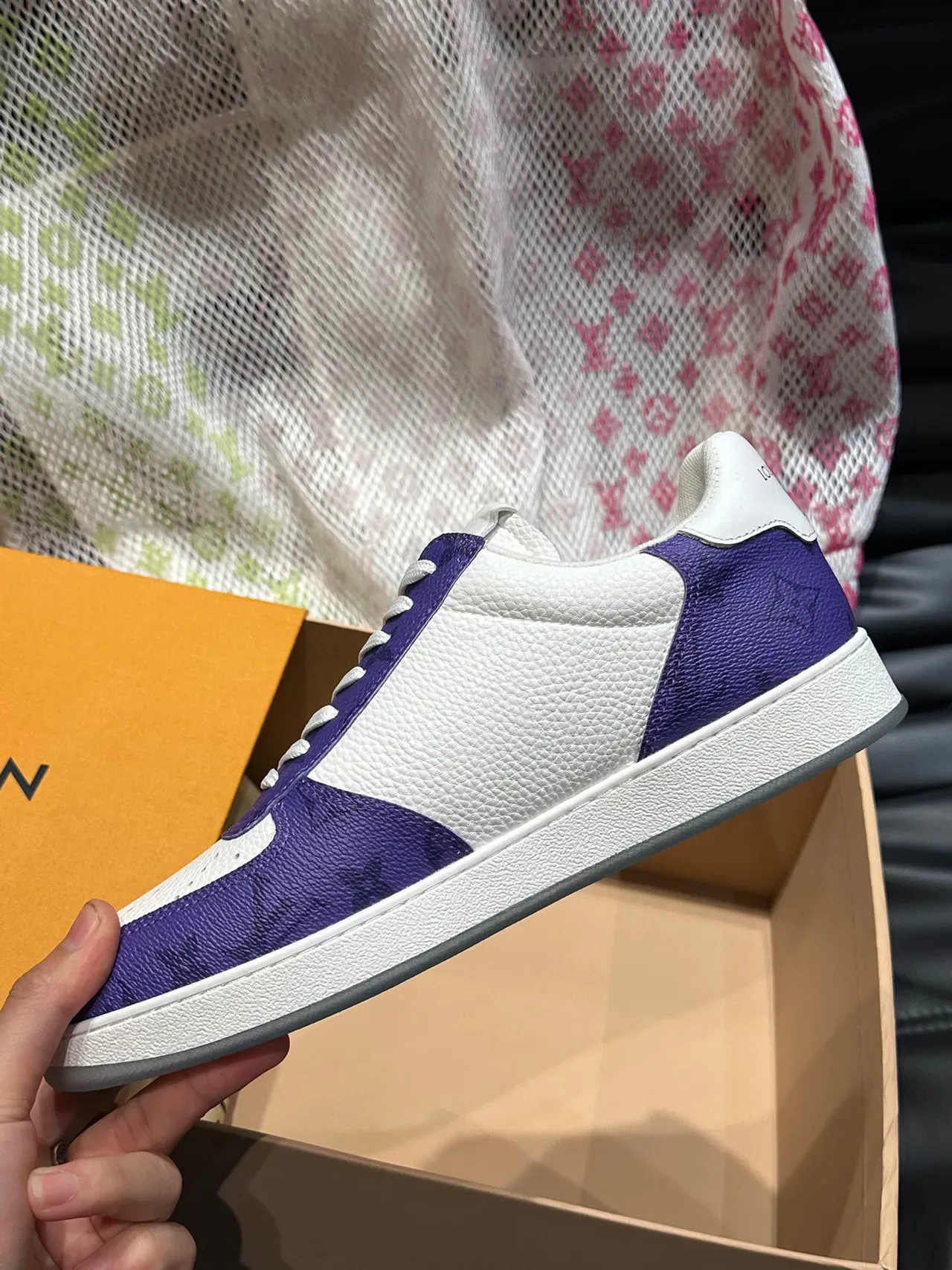 Louis Vuitton LV Trainer White Purple Low-Top Monogram-Printed Lifestyle Sneakers 7