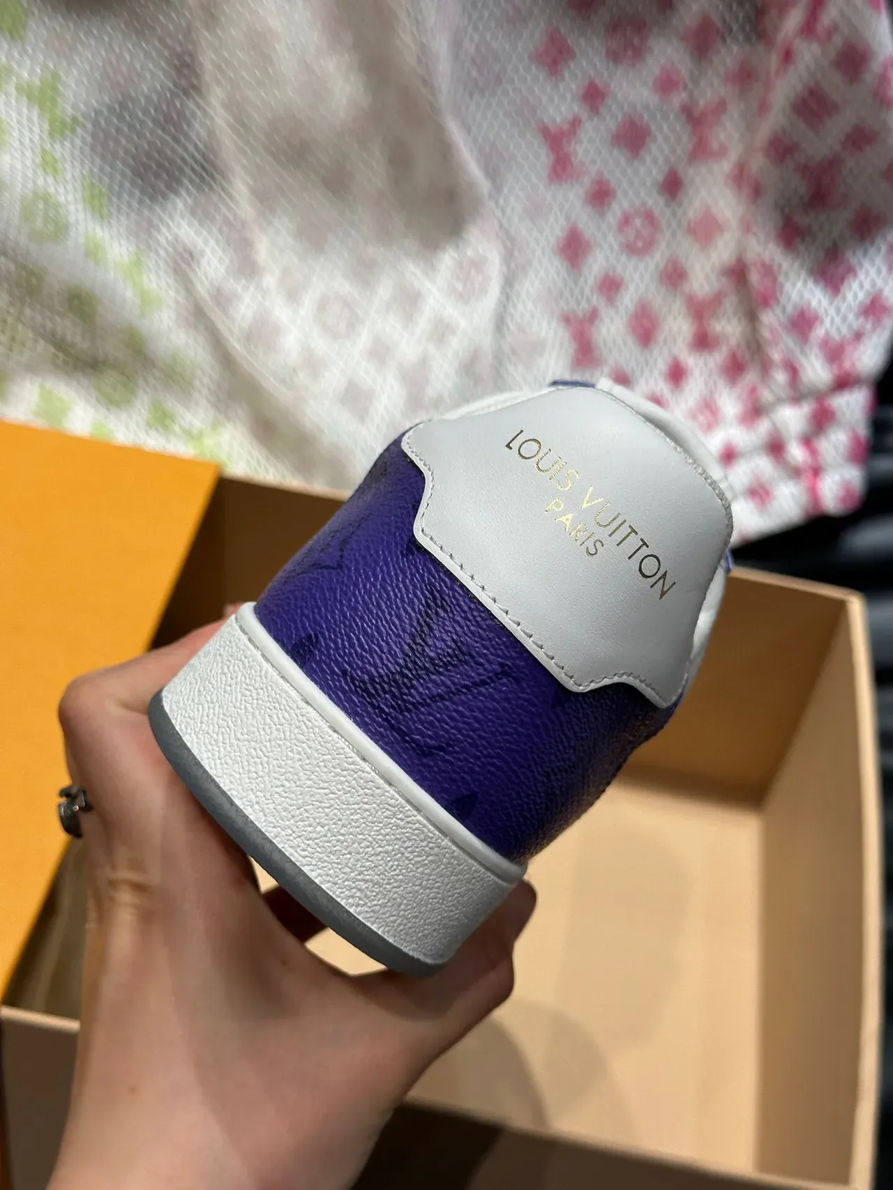 Louis Vuitton LV Trainer White Purple Low-Top Monogram-Printed Lifestyle Sneakers 8