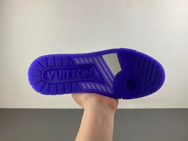Louis Vuitton LV Trainer White Purple Monogram Leather Patent Cage Lifestyle Sneakers 9