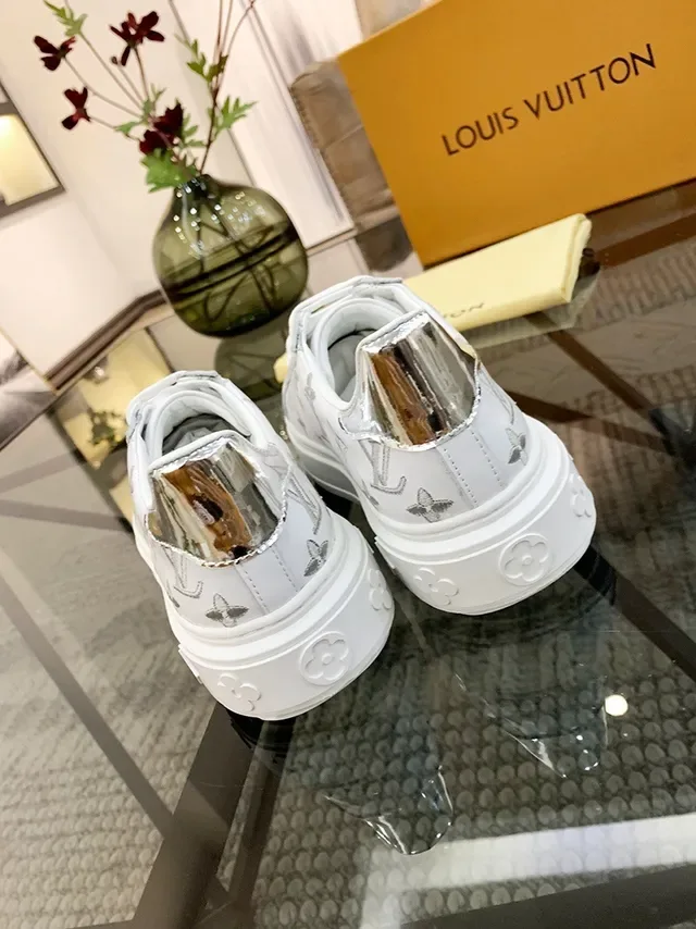 Louis Vuitton LV Trainer White Silver Low-Top Monogram-Print Lifestyle Sneakers 4