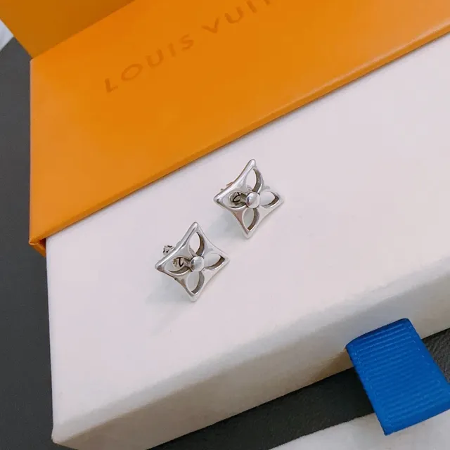 Louis Vuitton Monogram and Floral Motif Stud Earrings 2