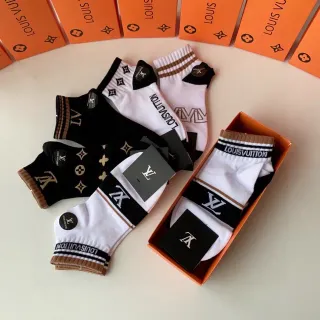 Louis Vuitton Monogram and Logo Ankle Socks