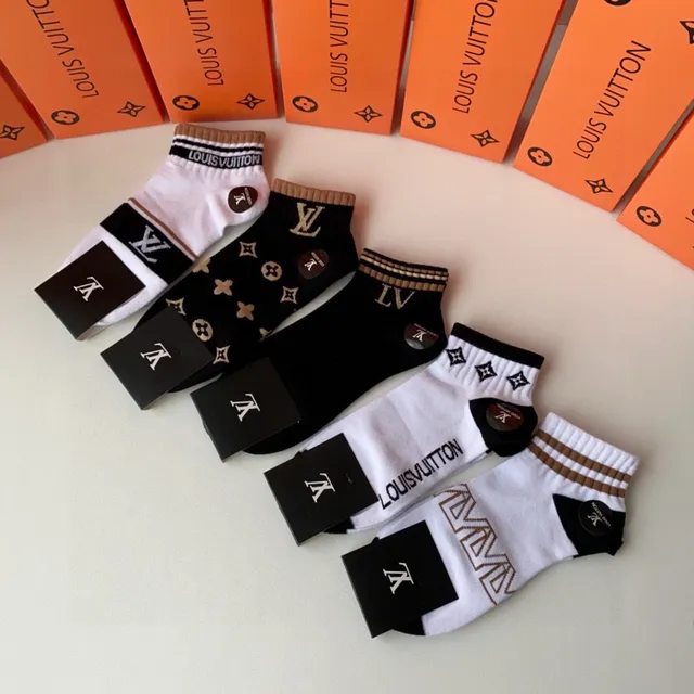 Louis Vuitton Monogram and Logo Ankle Socks 4
