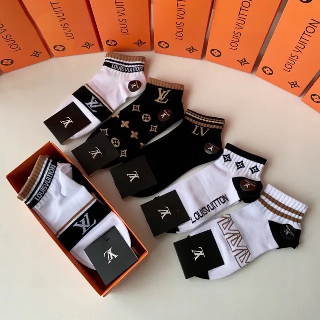 Louis Vuitton Monogram and Logo Ankle Socks 5