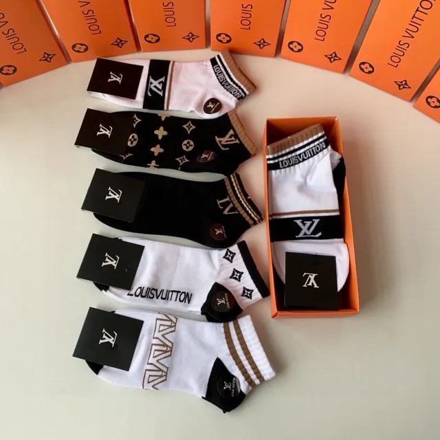 Louis Vuitton Monogram and Logo Ankle Socks 6