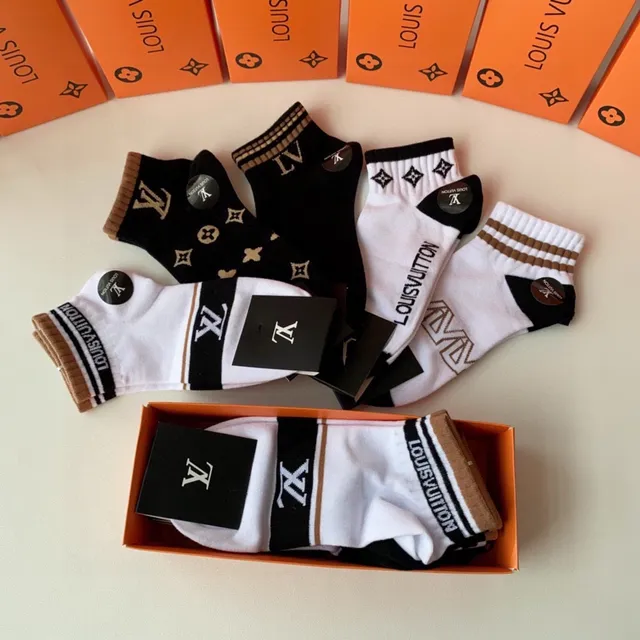 Louis Vuitton Monogram and Logo Ankle Socks 8