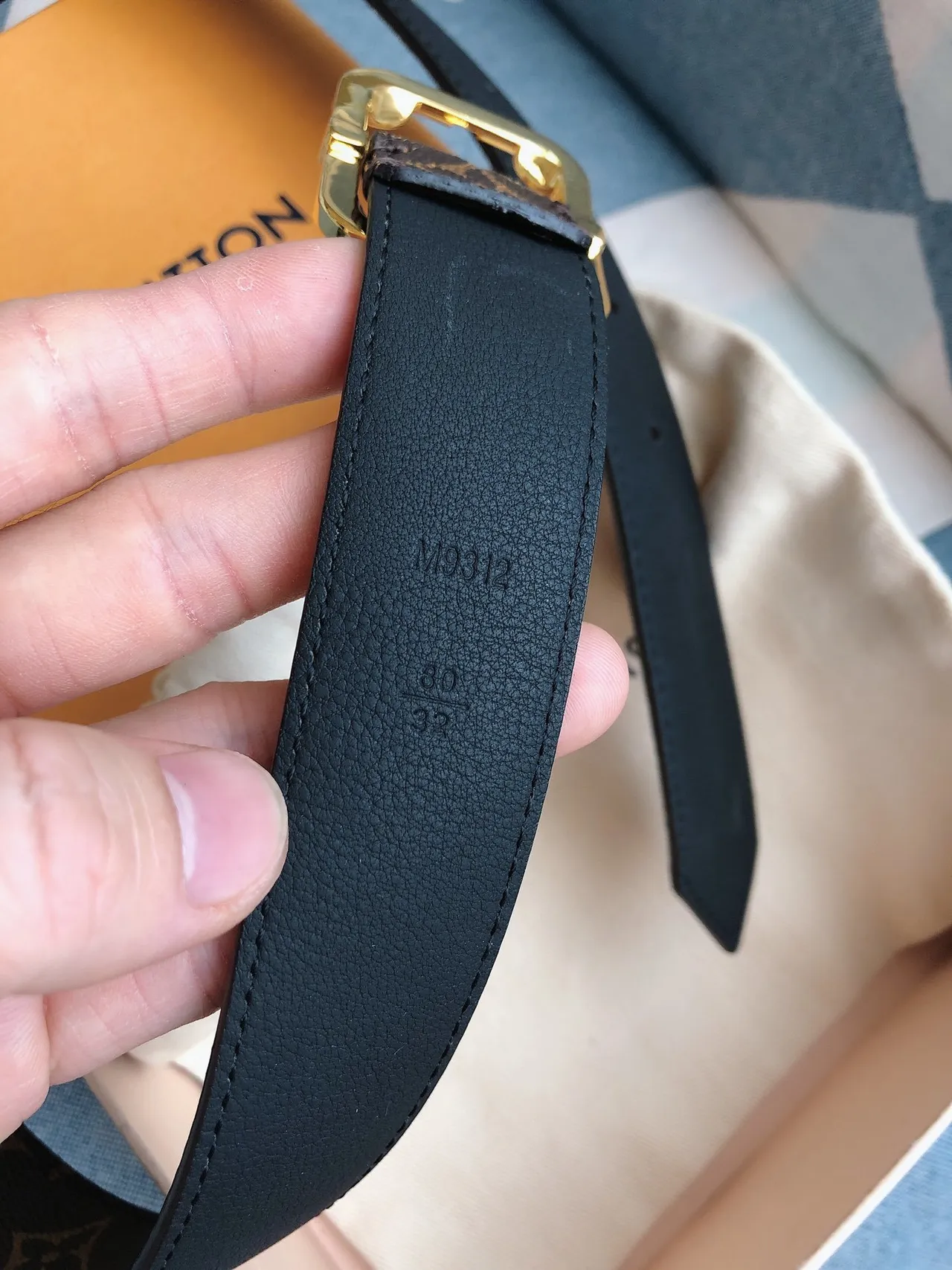 Louis Vuitton Monogram Belt Brown Gold Canvas Hardware Leather Belt 6