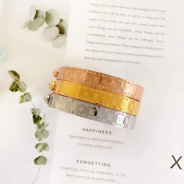 Louis Vuitton Monogram Bracelet Gold Silver Crystal-Accented Bracelet 2
